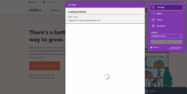 Extensões do Chrome para fornecimento de conteúdo: OneNote Web Clipper