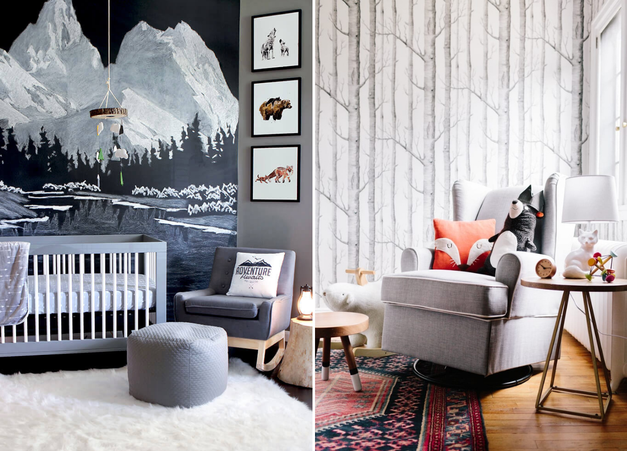 Quarto-De-Bebe-Decorado-19 Quarto de bebê decorado estilo floresta e montanha