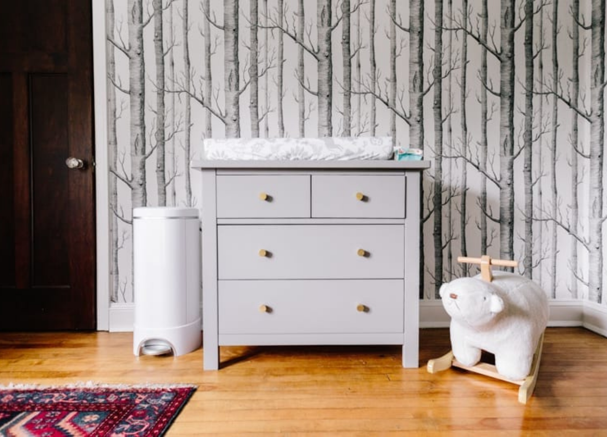 Quarto-De-Bebe-Decorado-25 Cômoda tipo trocador no quarto de bebê