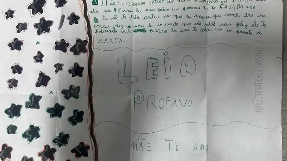menina 10 anos escreve bilhete mae denunciar estupros padrasto cansada disso